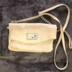 Nine West Cream Crossbody Bag with Chain Strap